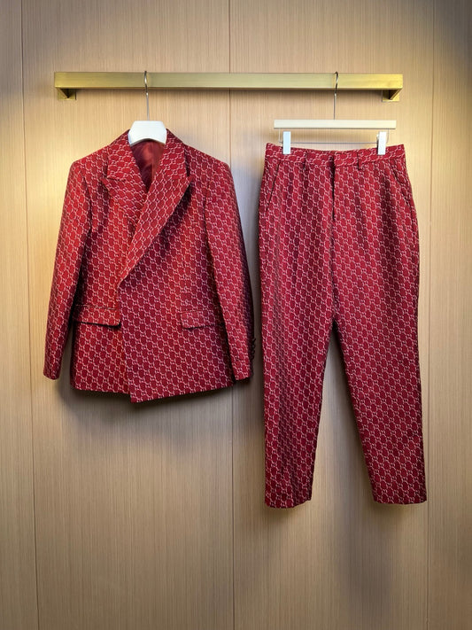 Red Jacket and Pant Suit
