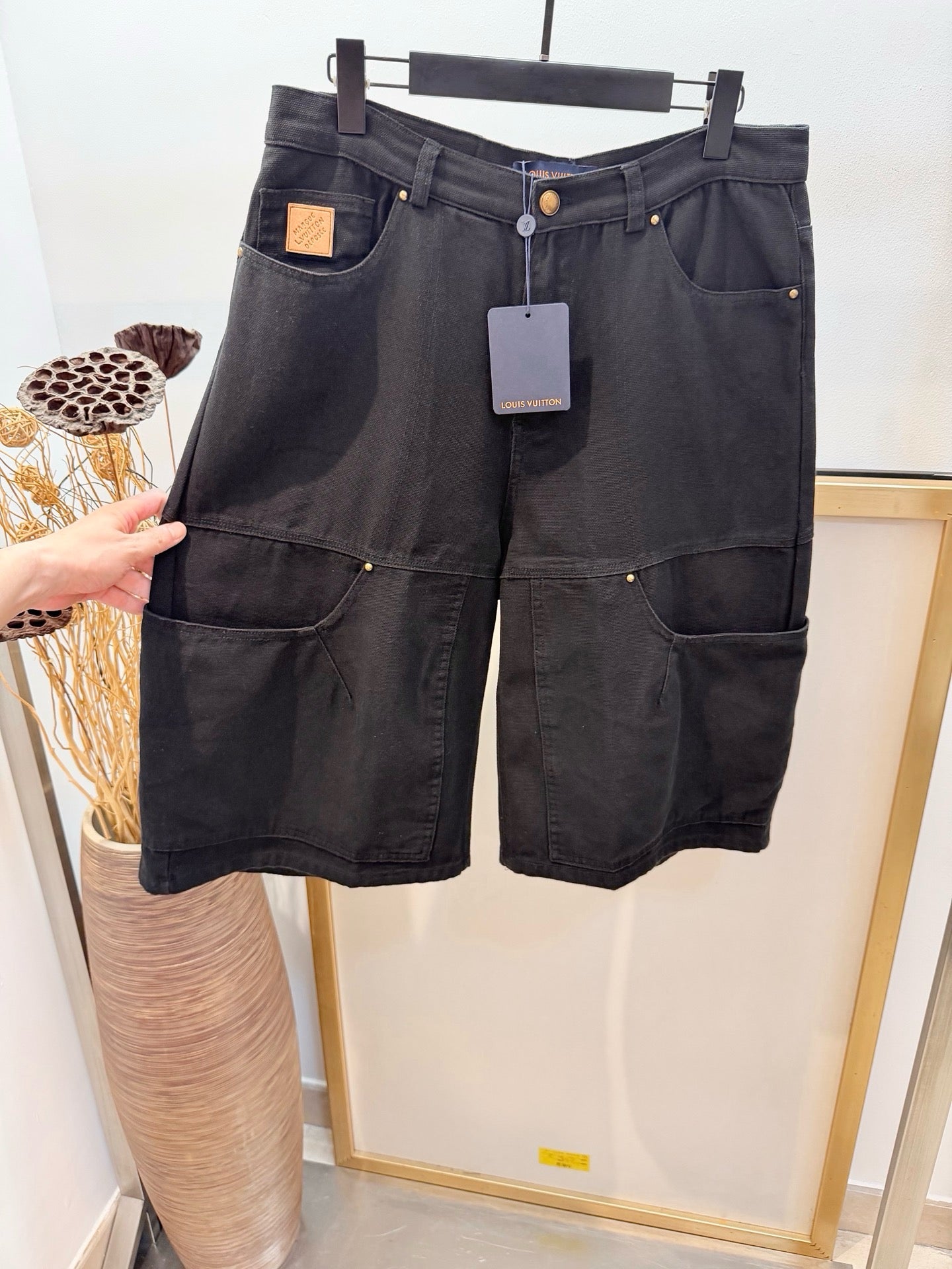 Camel and Black Short