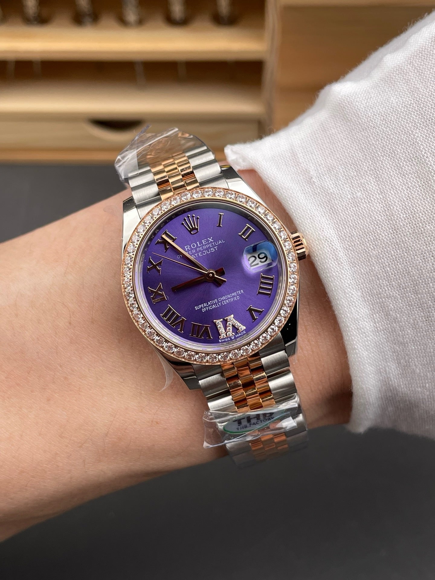 Rose Gold Silver Watch