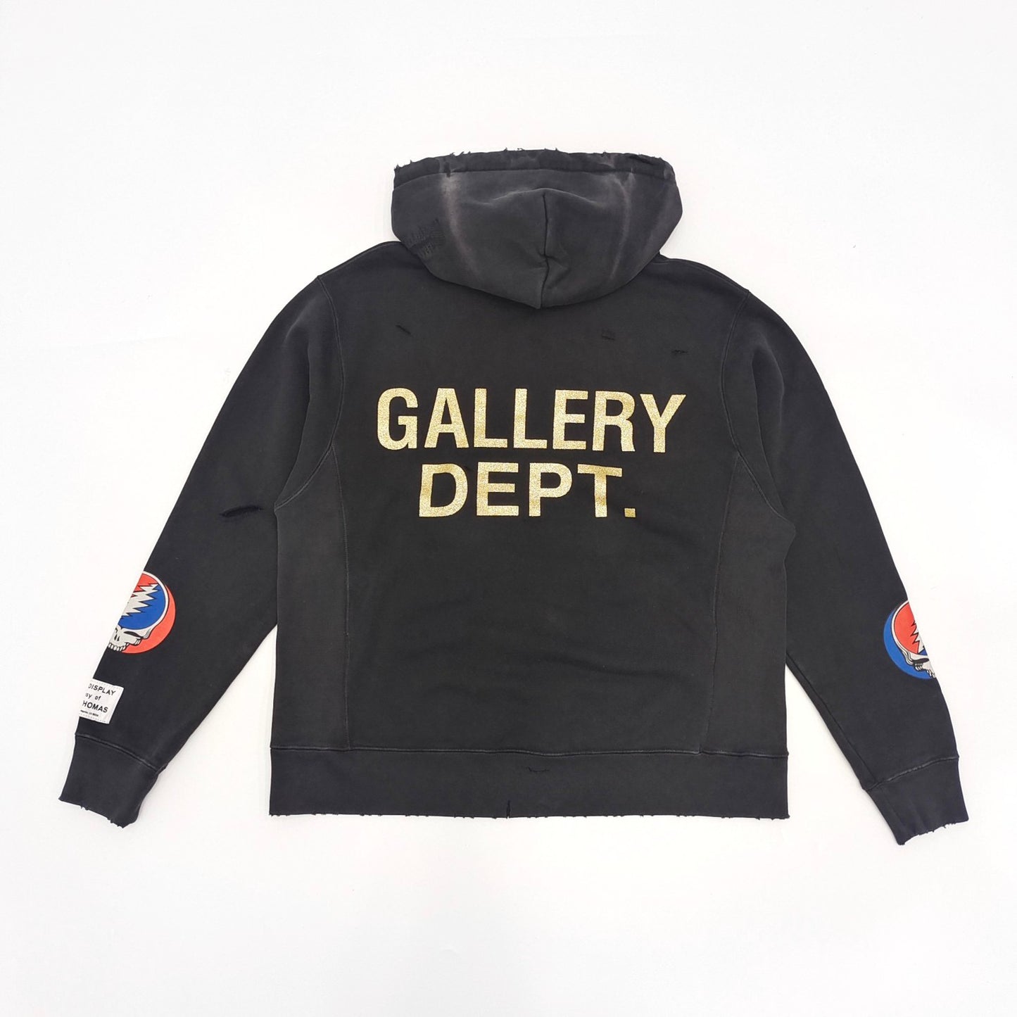 Sudadera con capucha negra y gris