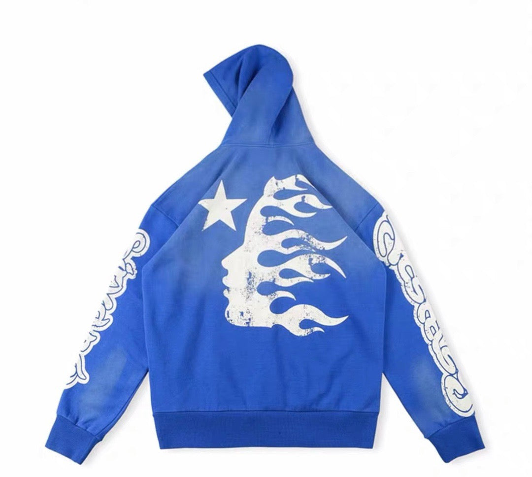 Sudadera con capucha azul