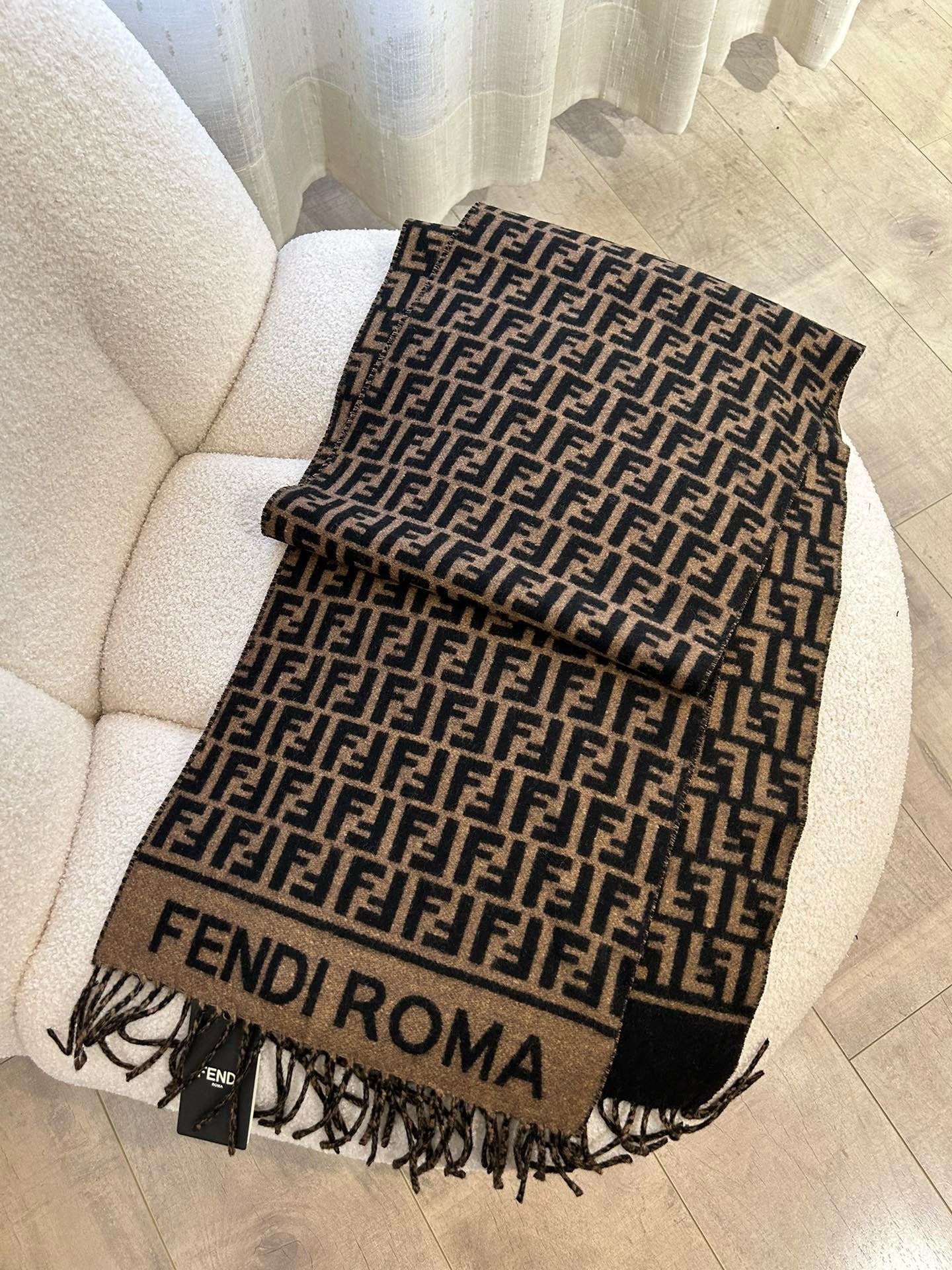 Beige and Brown Scarf