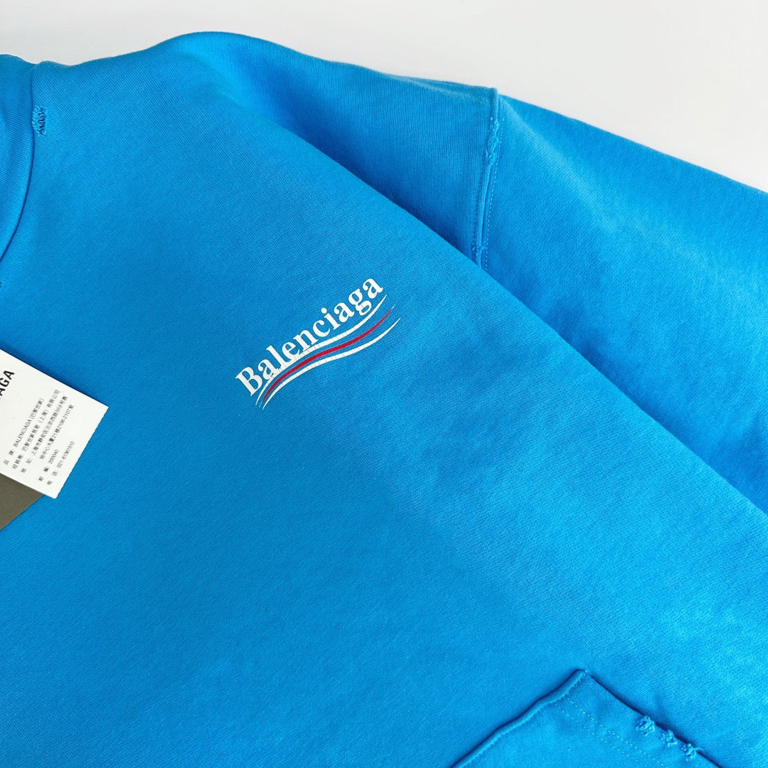 Sudadera con capucha azul cielo y gris oscuro