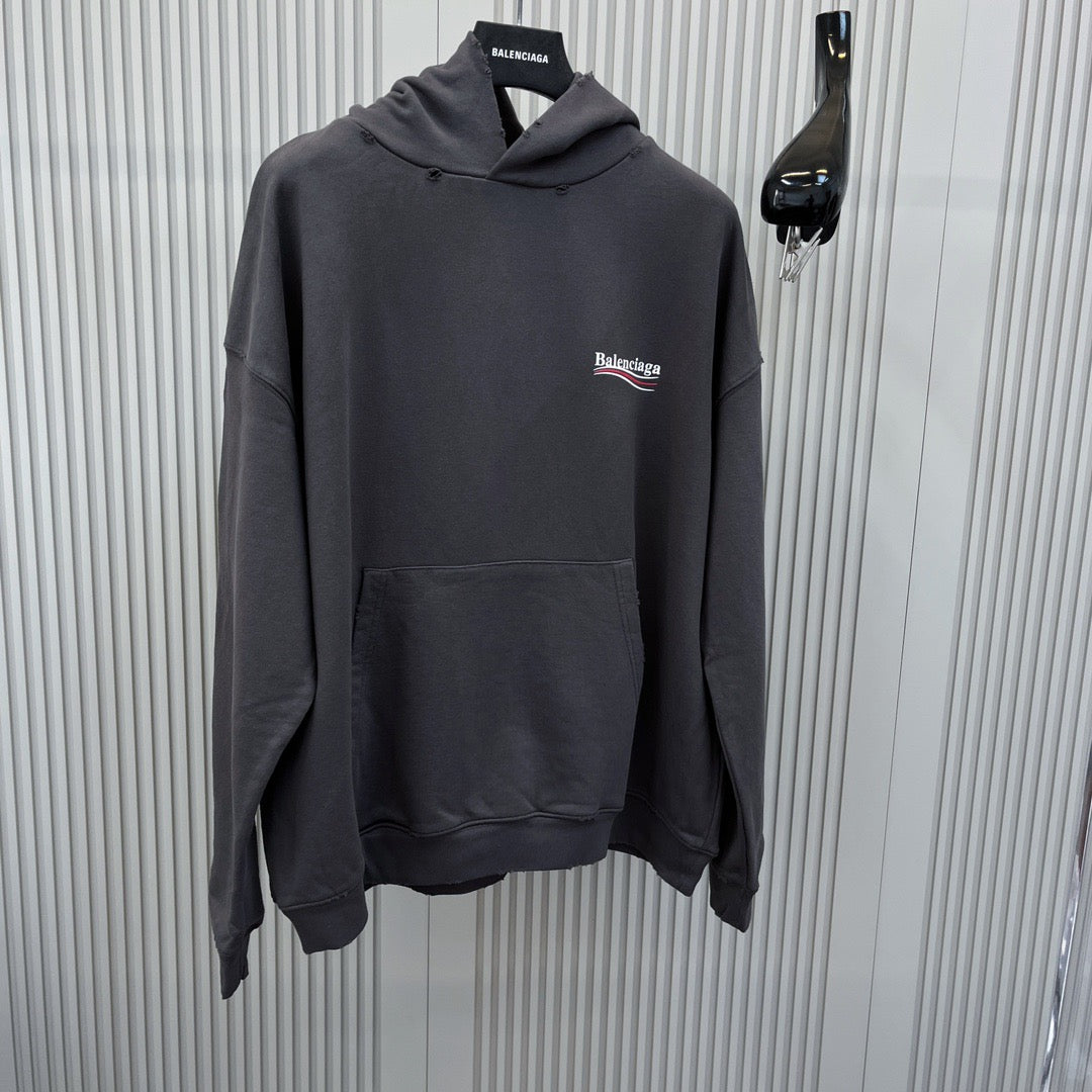 Sudadera con capucha azul cielo y gris oscuro