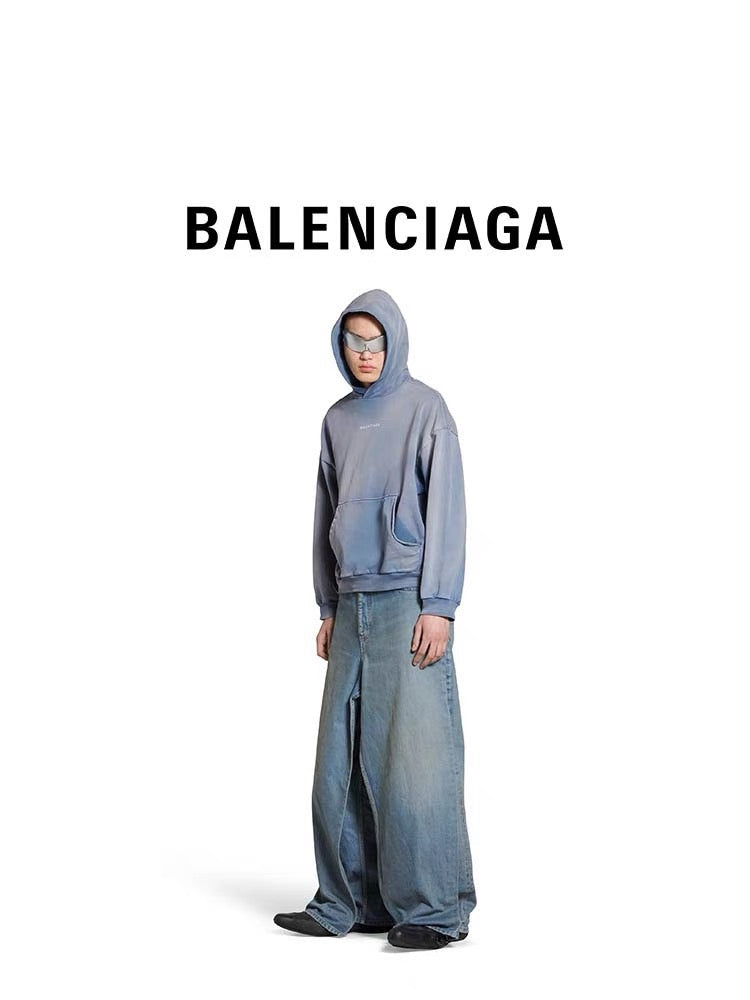 Sudadera con capucha azul grisácea