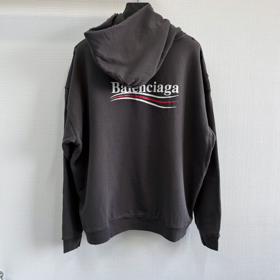 Sudadera con capucha azul cielo y gris oscuro