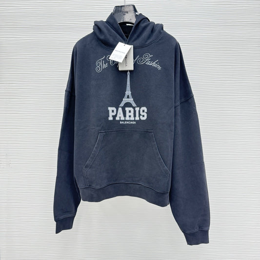 Dunkelblauer Kapuzenpullover