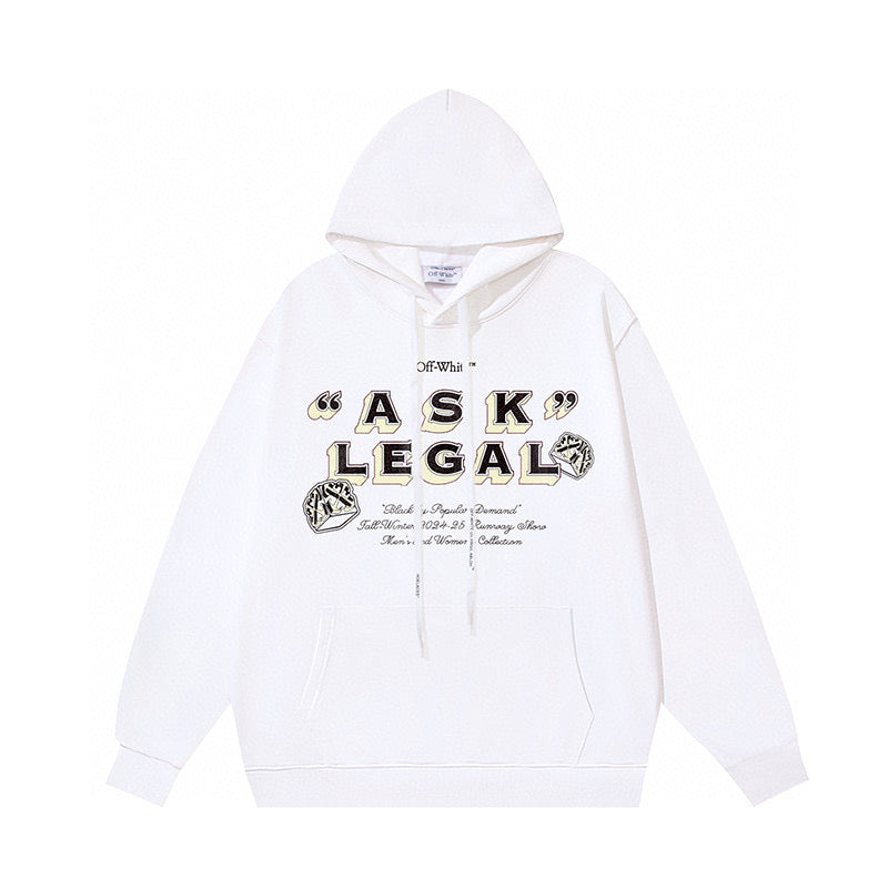Sudadera con capucha en blanco y negro