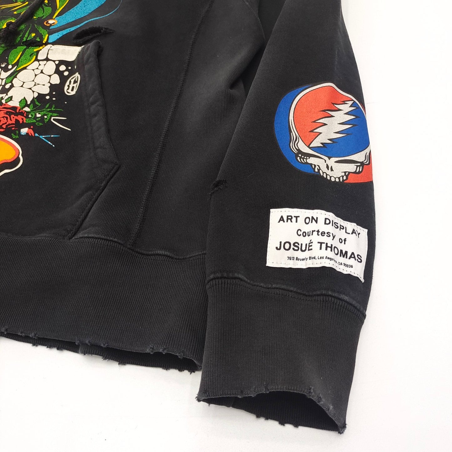 Sudadera con capucha negra y gris