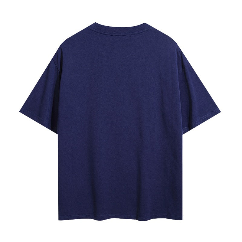 Camiseta gris y azul