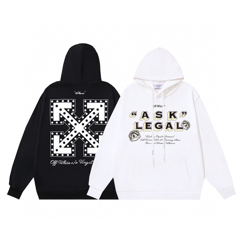 Sudadera con capucha en blanco y negro