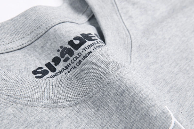 Camiseta gris y azul