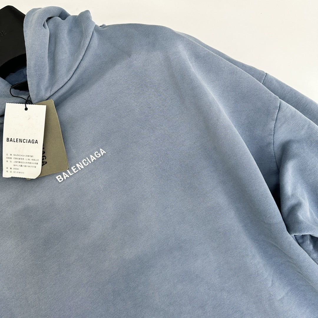 Sudadera con capucha azul grisácea
