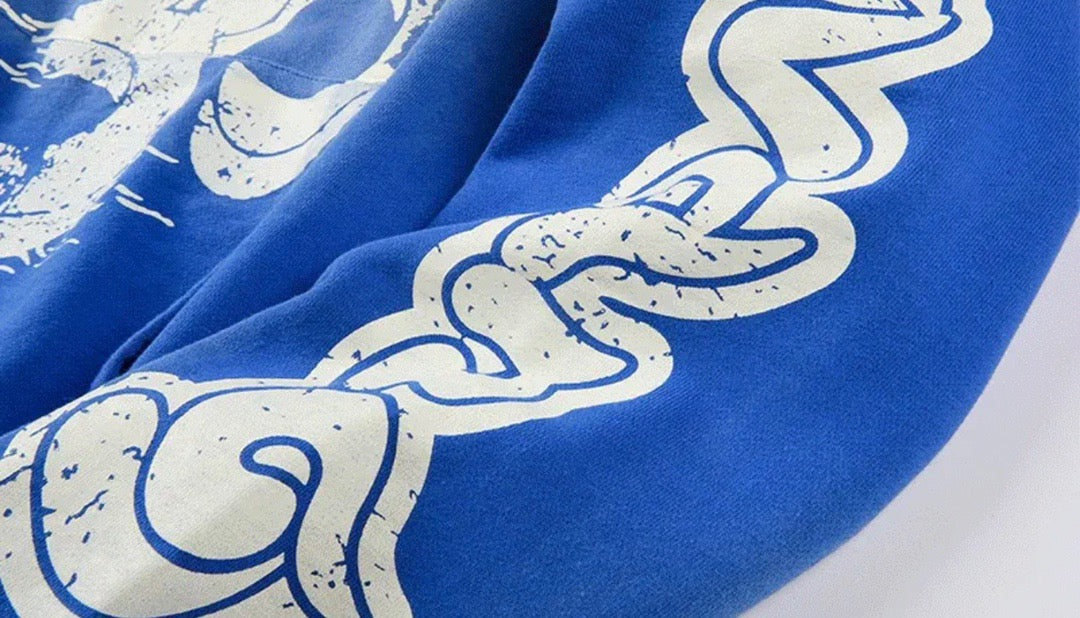 Sudadera con capucha azul