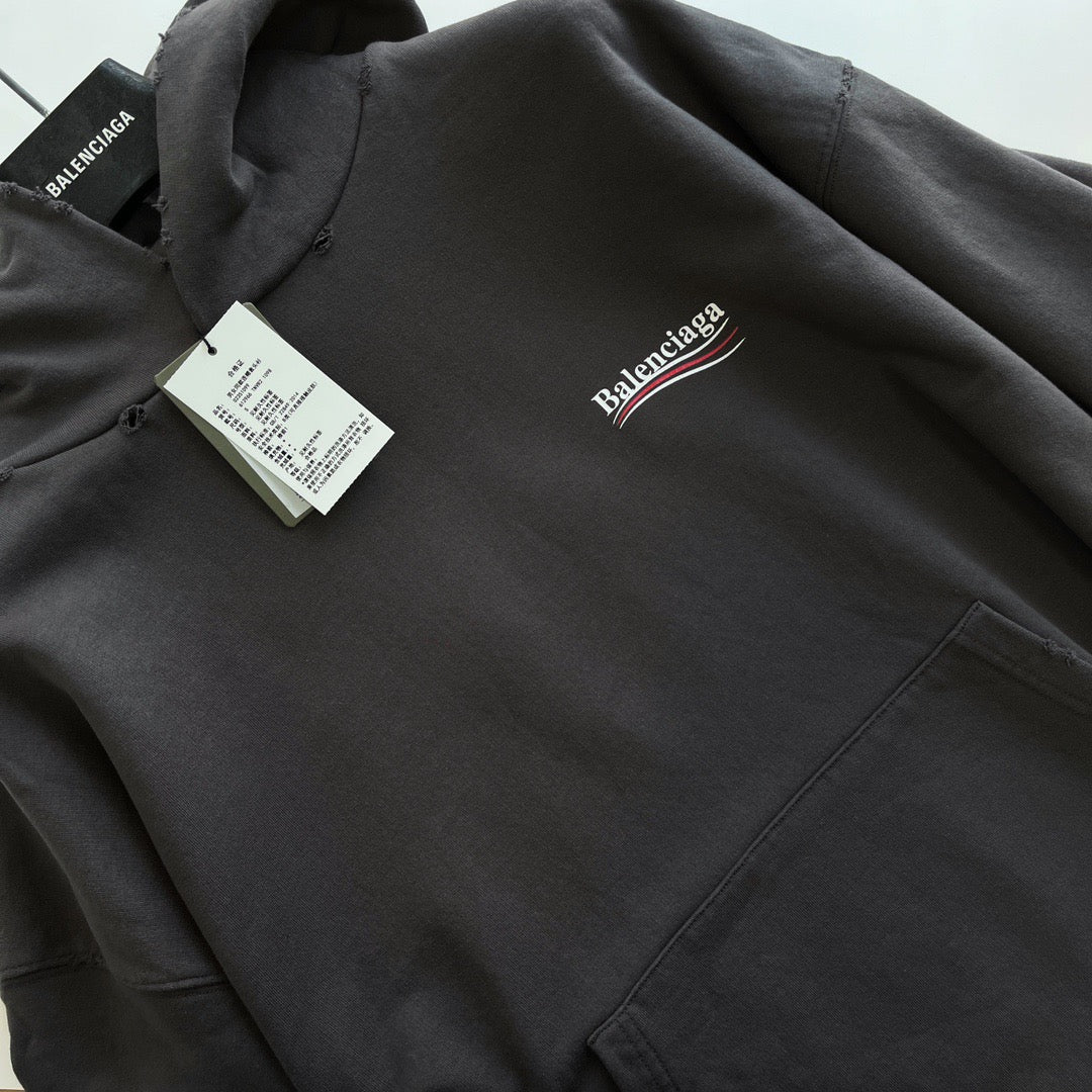 Sudadera con capucha azul cielo y gris oscuro