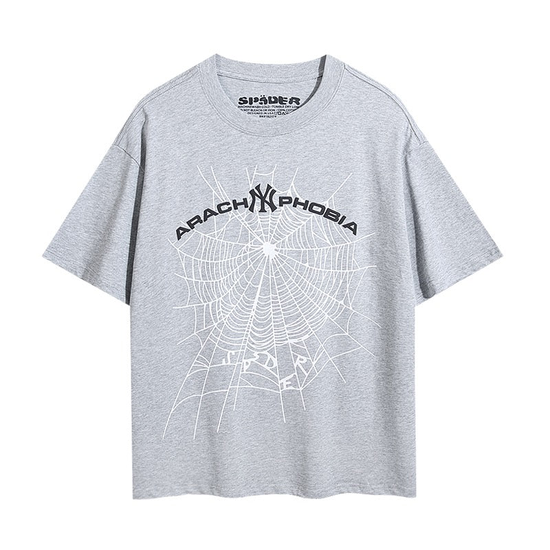 Camiseta gris y azul