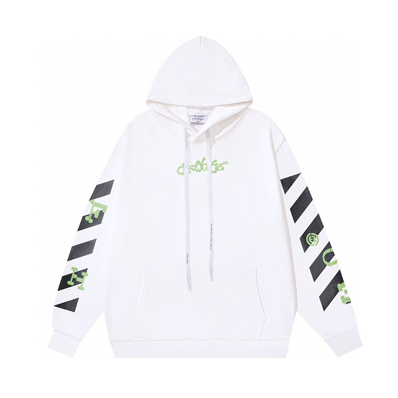 Sudadera con capucha en blanco y negro