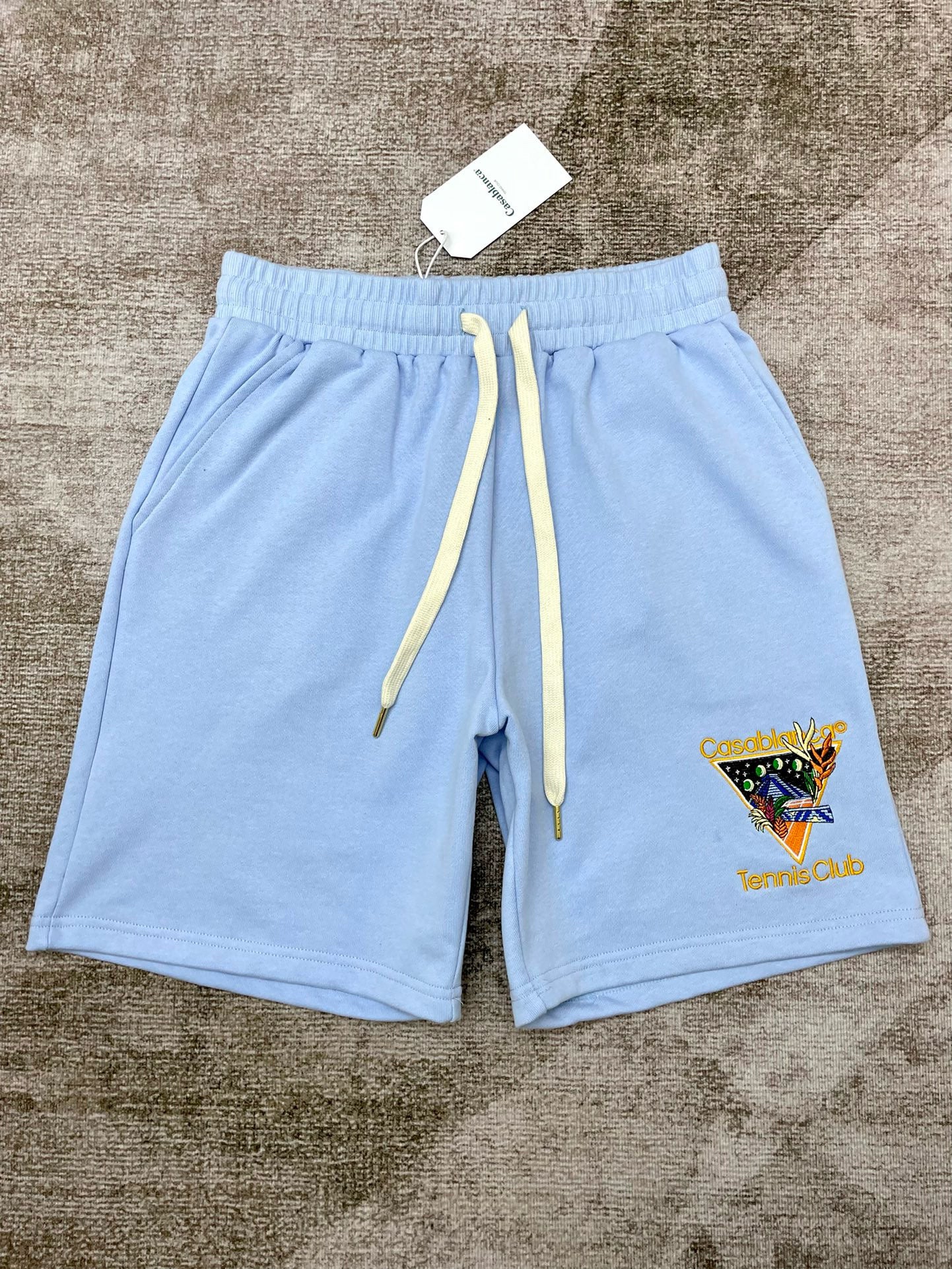 Sky blue, Light pink and Black Short