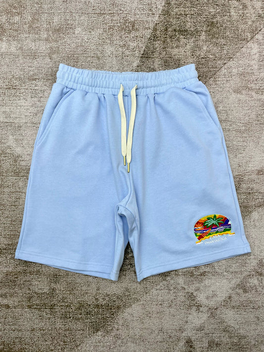 Sky blue and Black Short