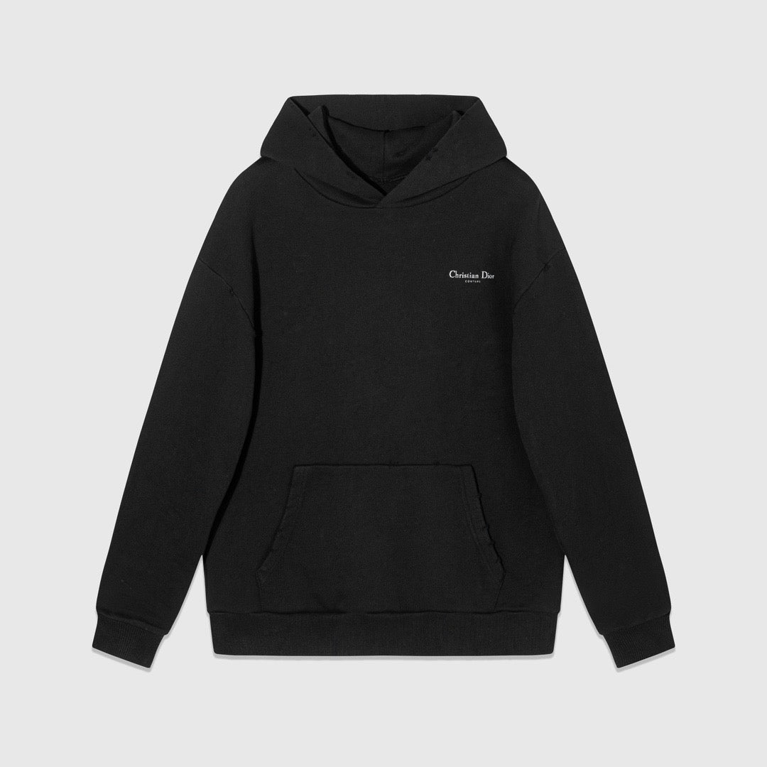 Sudadera con capucha negra y gris
