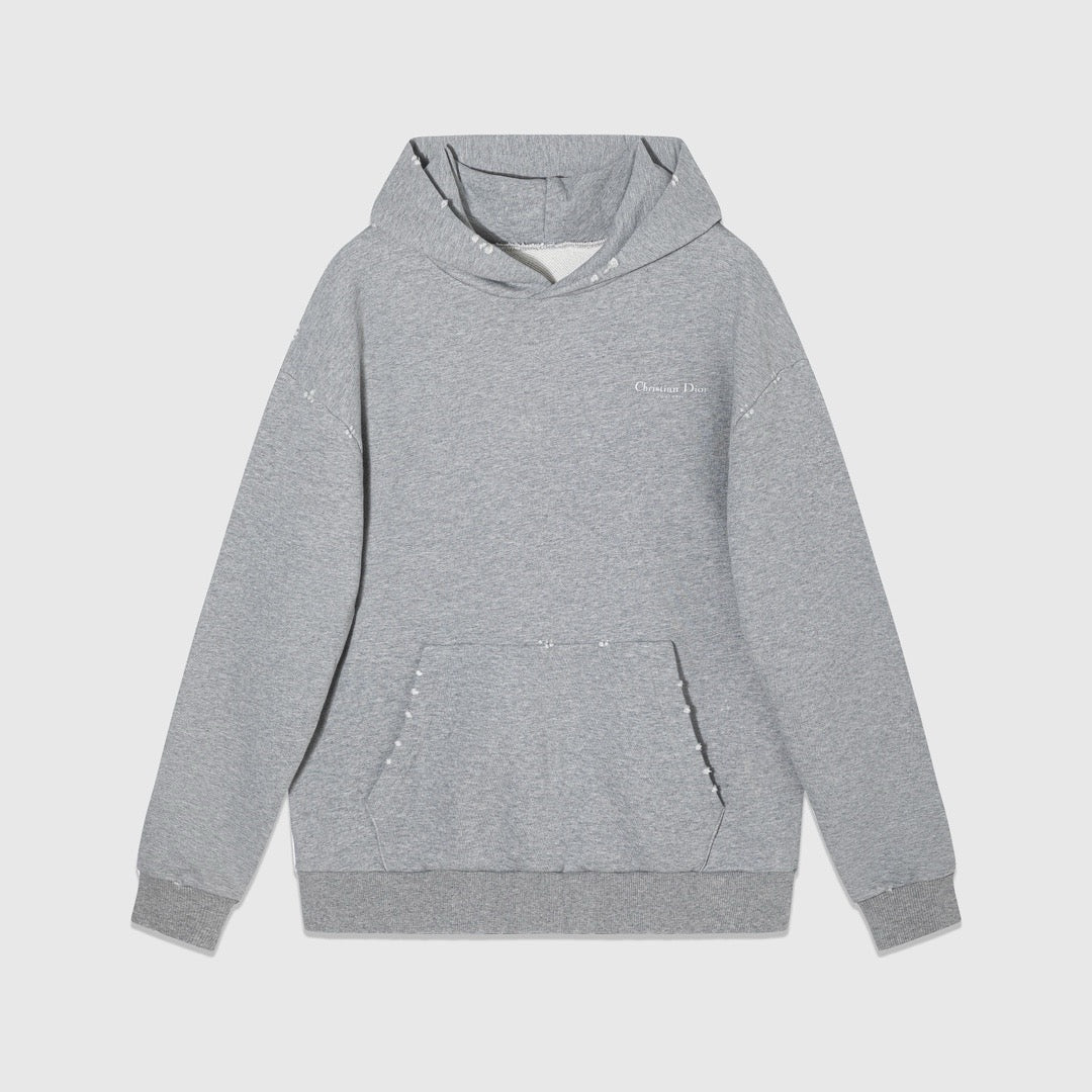 Sudadera con capucha negra y gris