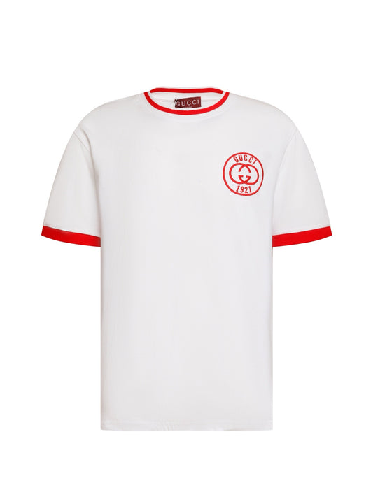 Camiseta blanca y azul oscuro