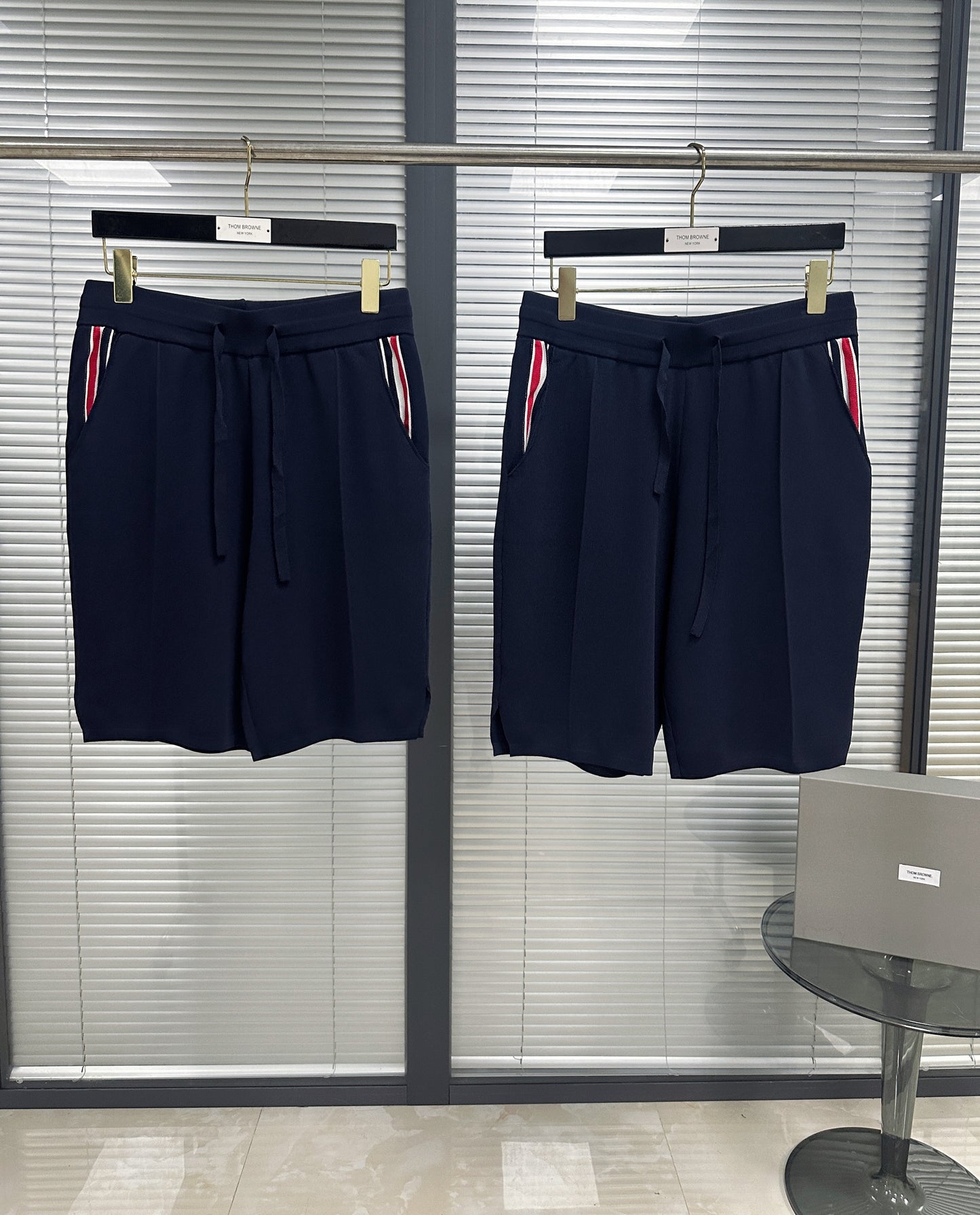 White and Dark Blue Short