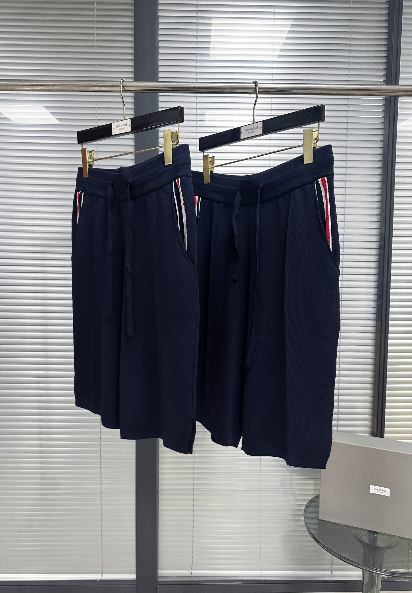 White and Dark Blue Short