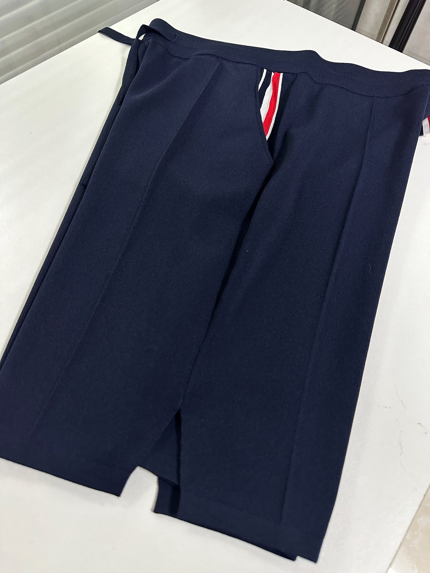 White and Dark Blue Short