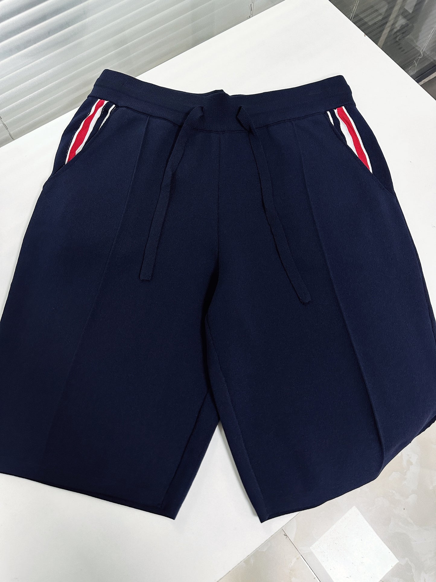 White and Dark Blue Short