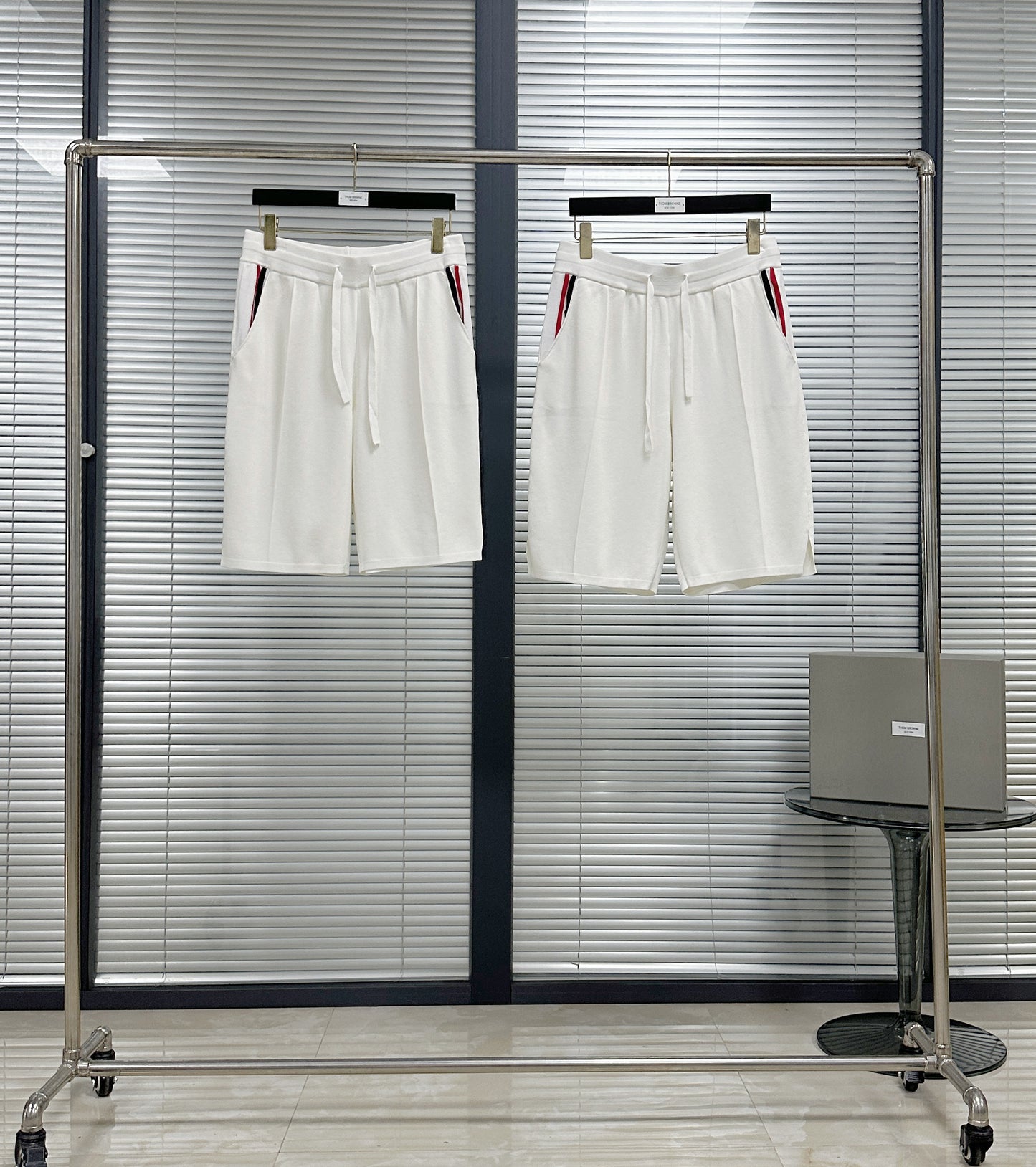 White and Dark Blue Short