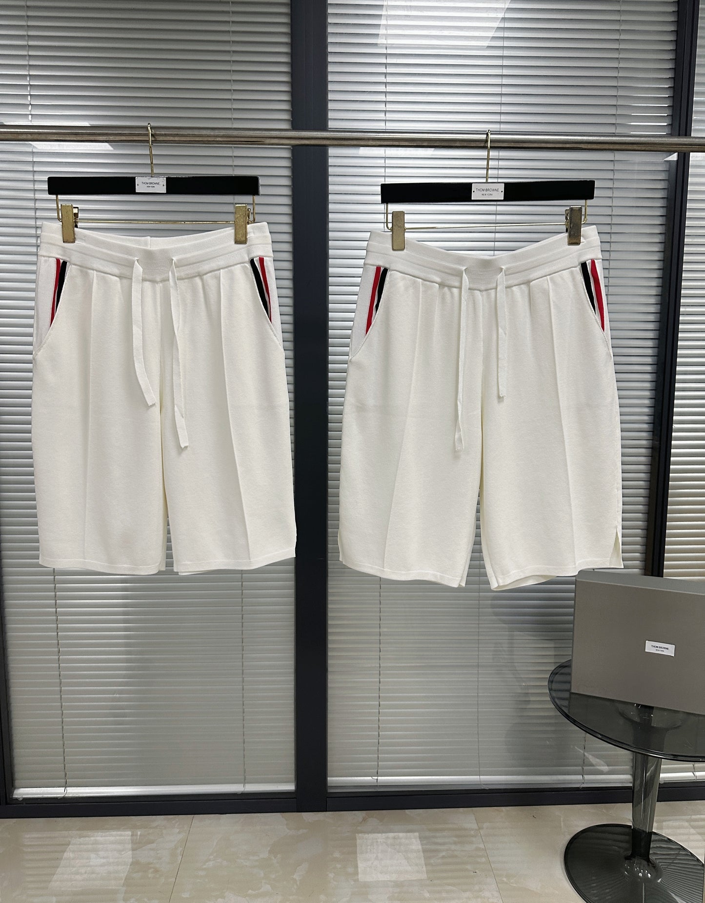 White and Dark Blue Short