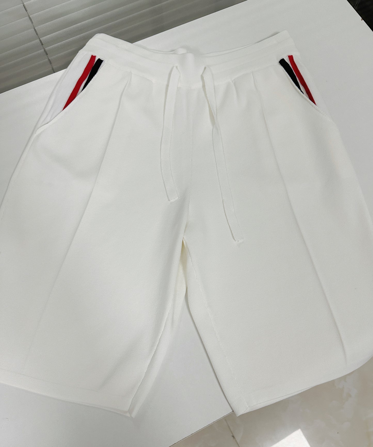 White and Dark Blue Short