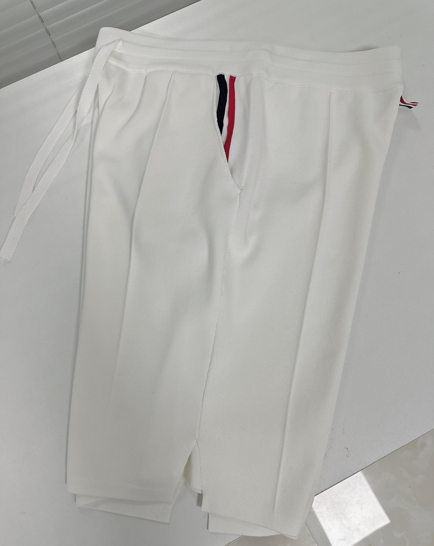 White and Dark Blue Short