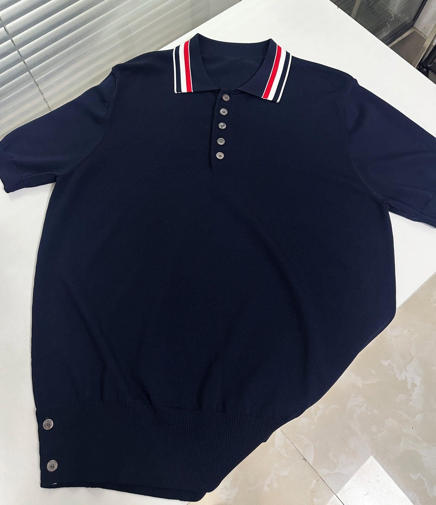 White and Dark Blue T-Shirt