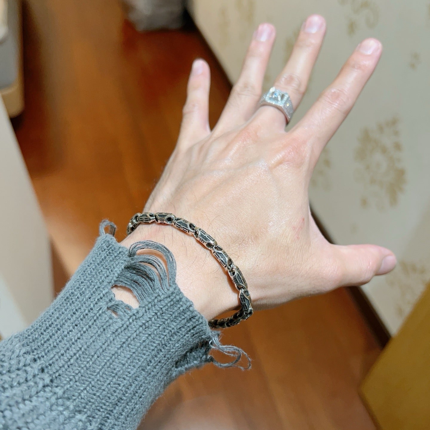 Silver Black Bracelet
