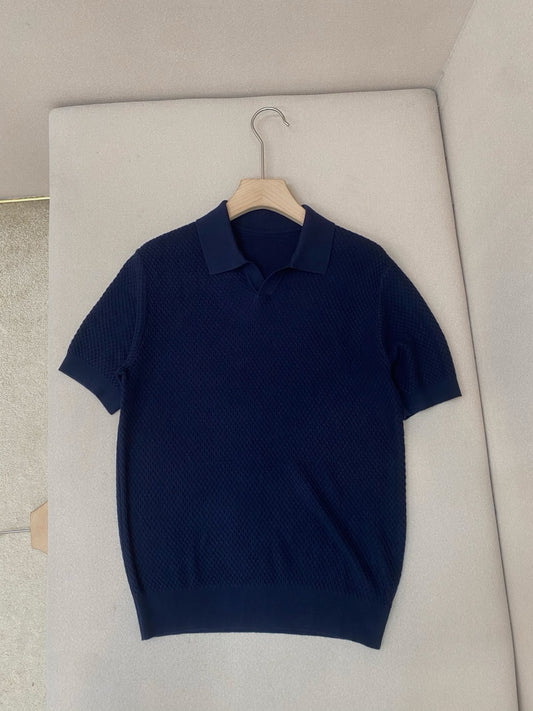 Dark Blue and White Polo