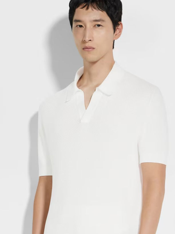 Dark Blue and White Polo