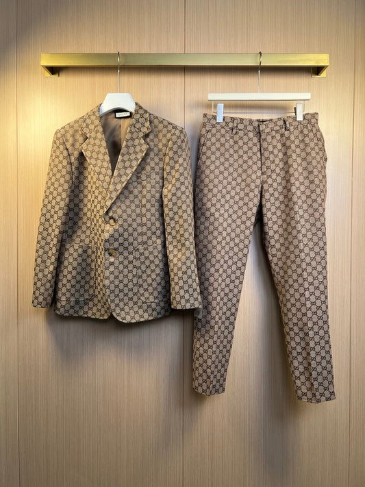 Khaki Jacket and Pant Set