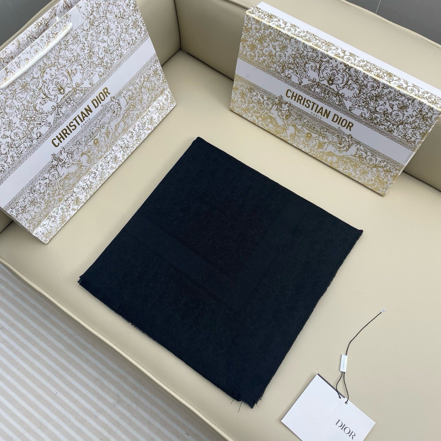 Black and Beige Scarf