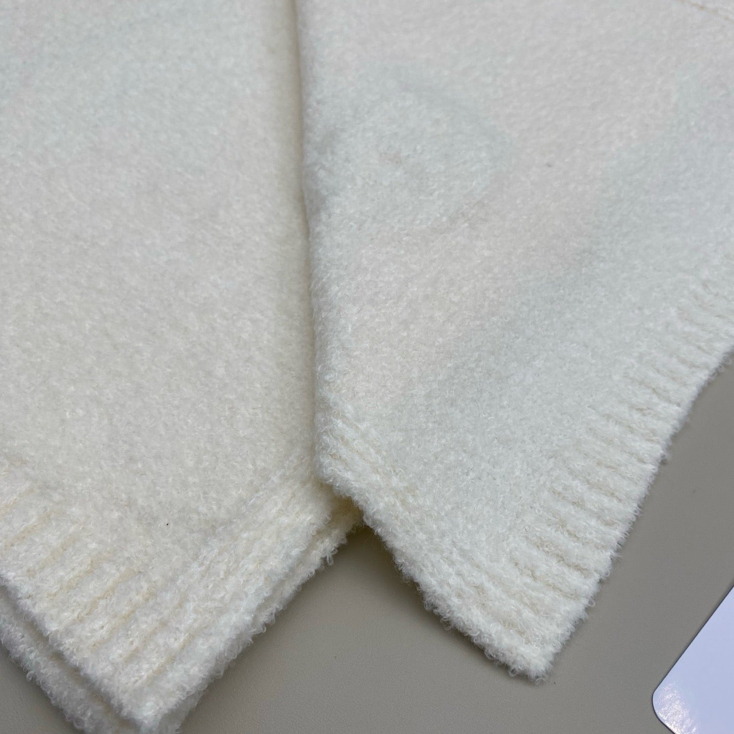 Beige and Dark Blue Scarf