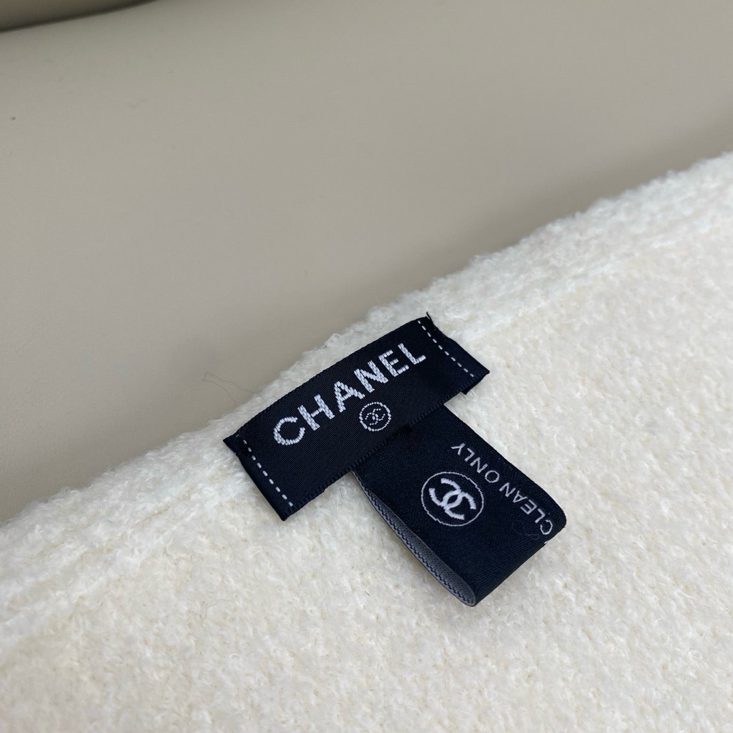 Beige and Dark Blue Scarf