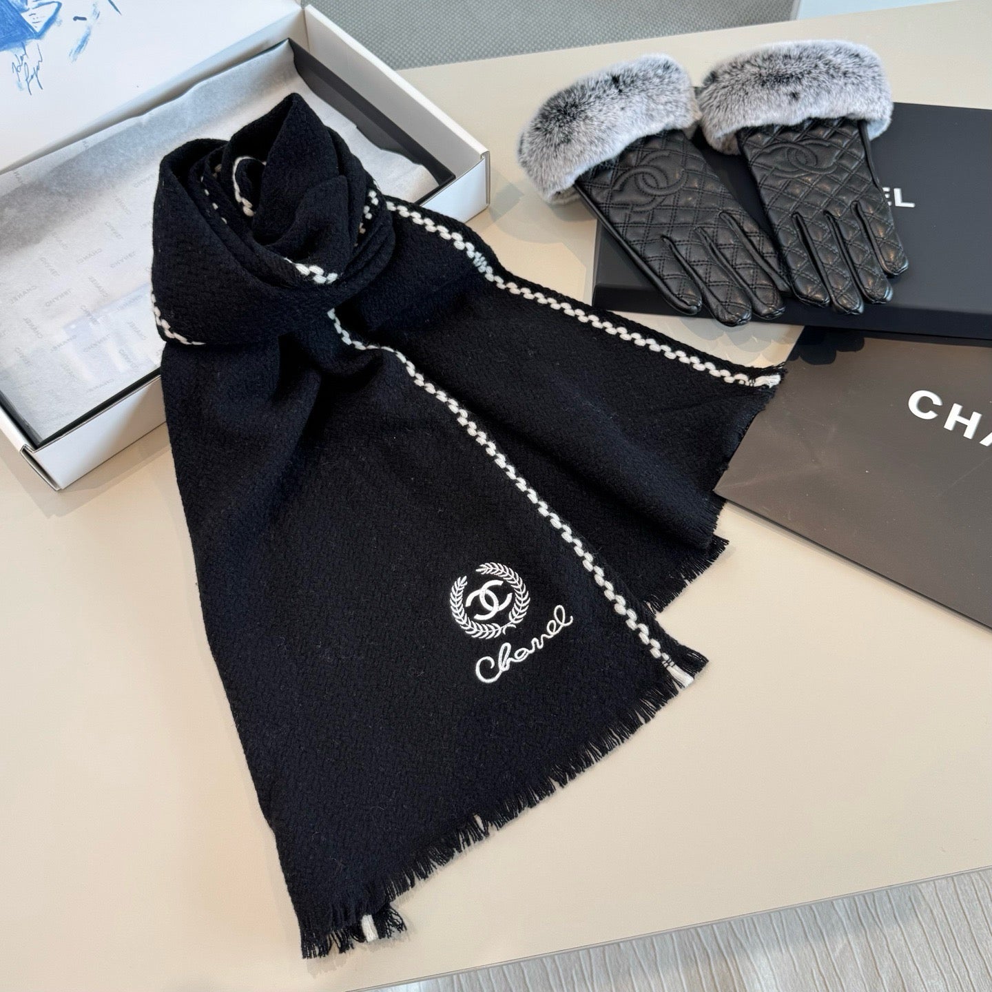 Black and Orange Scarf