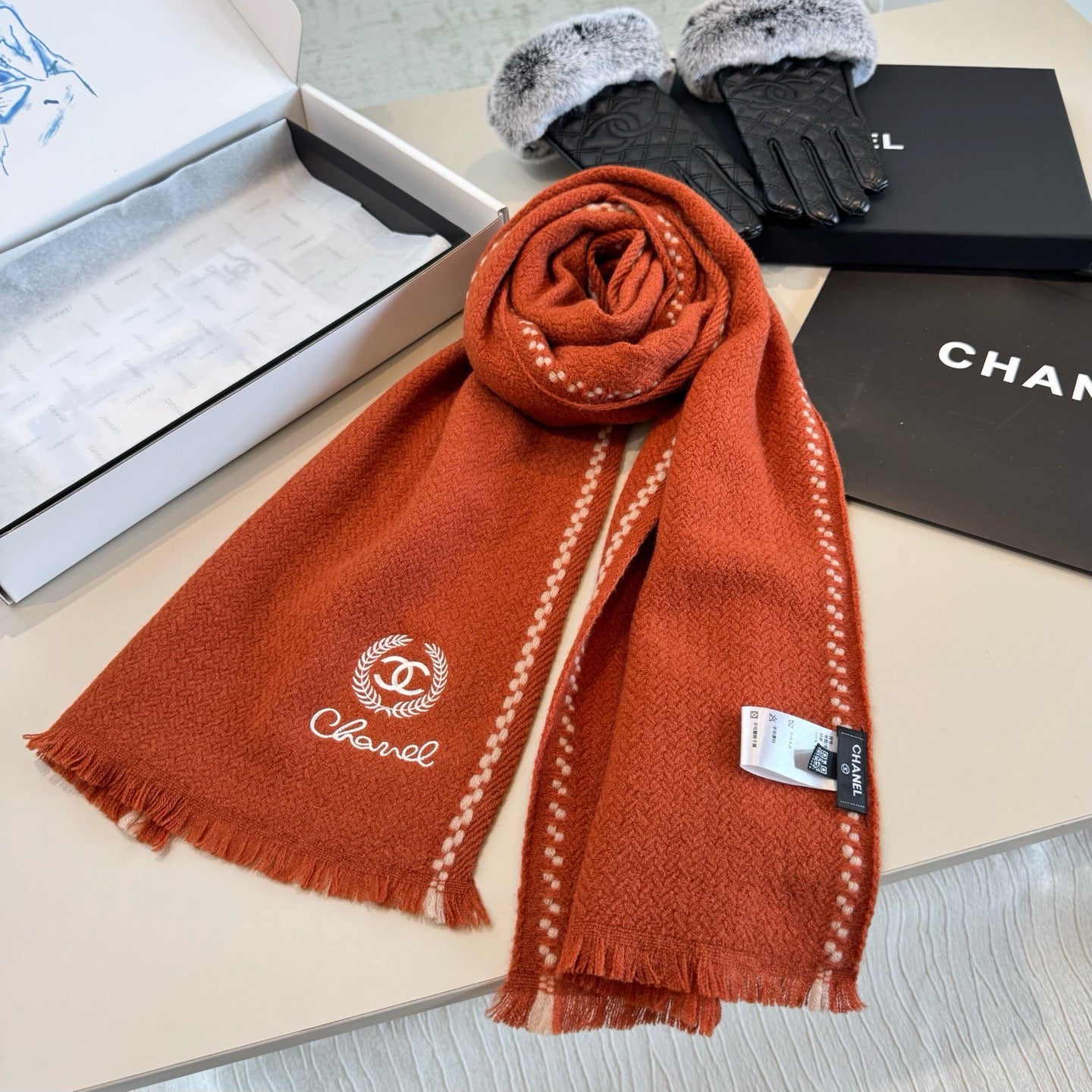 Black and Orange Scarf