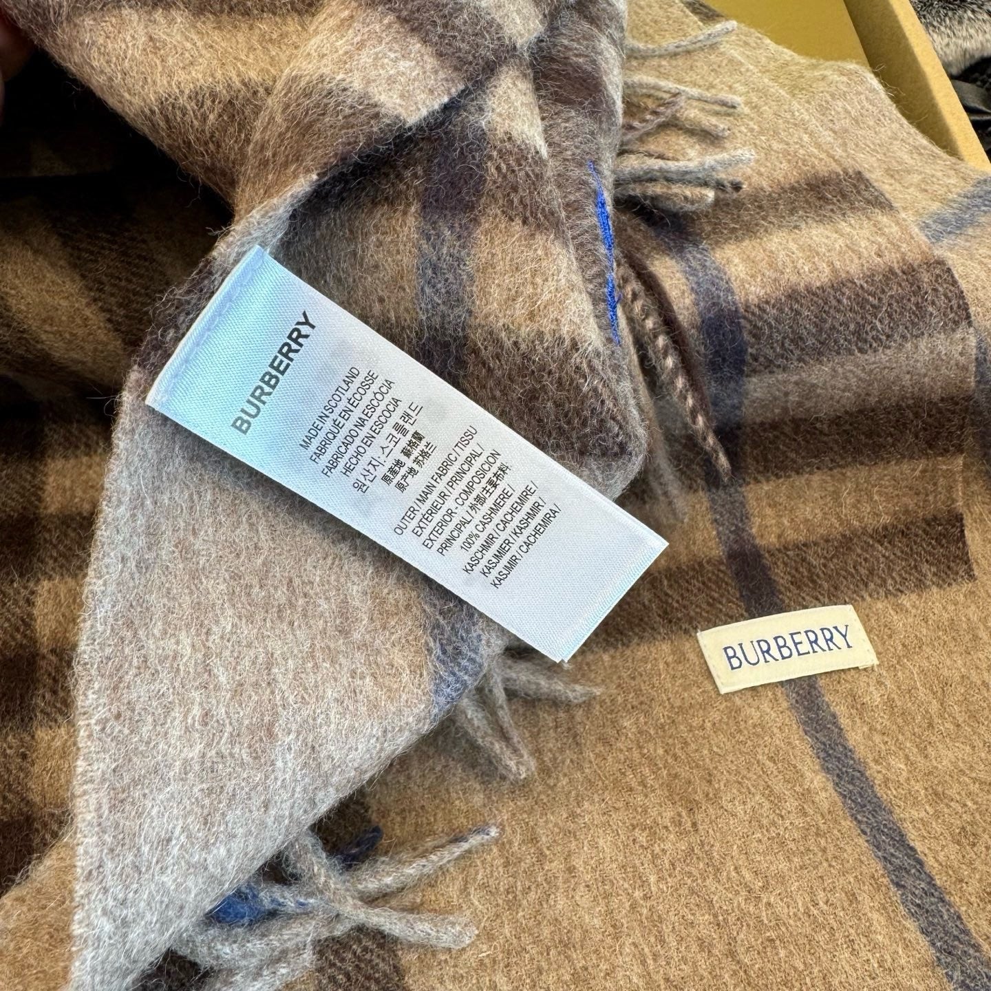 Brown and Dark Blue Scarf