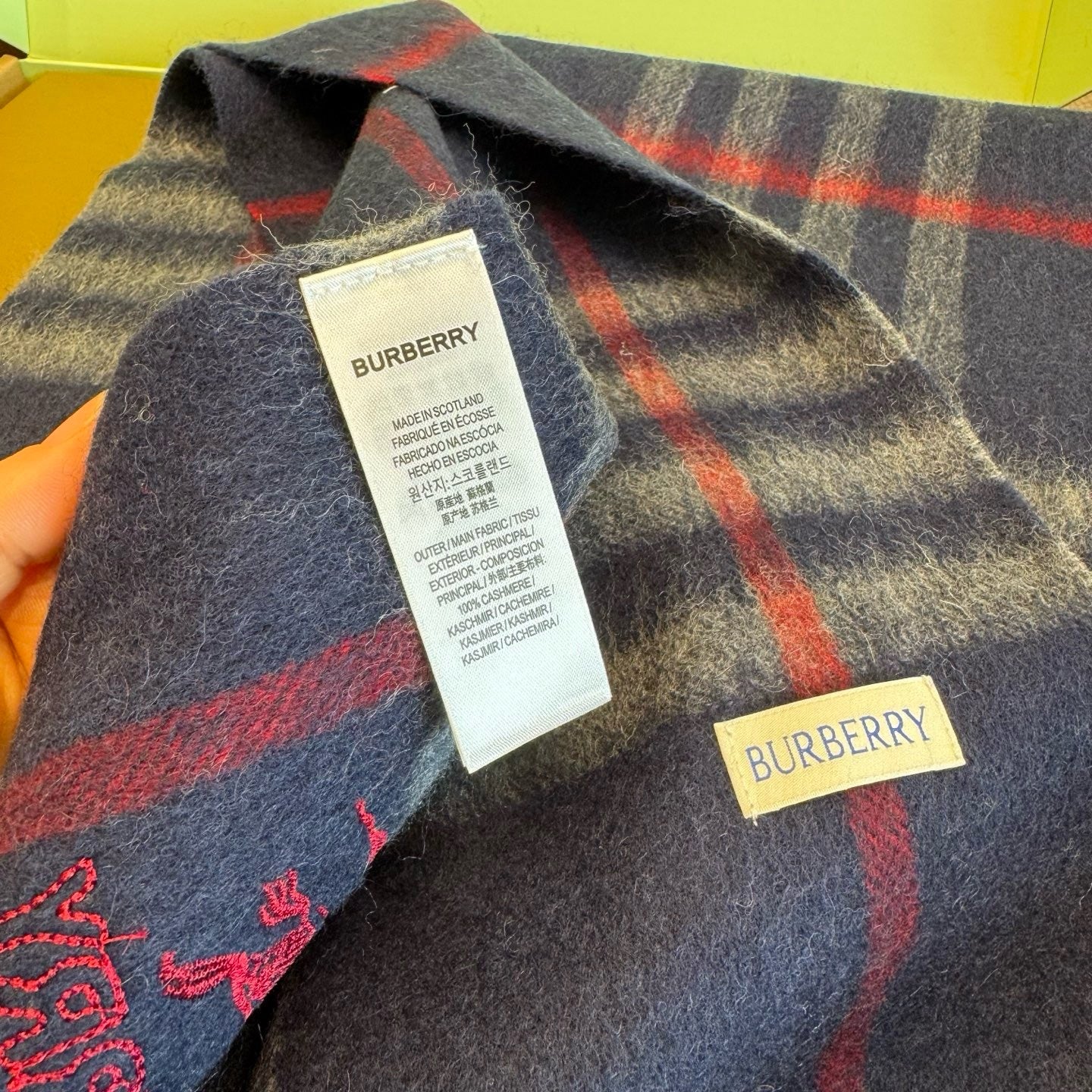 Brown and Dark Blue Scarf