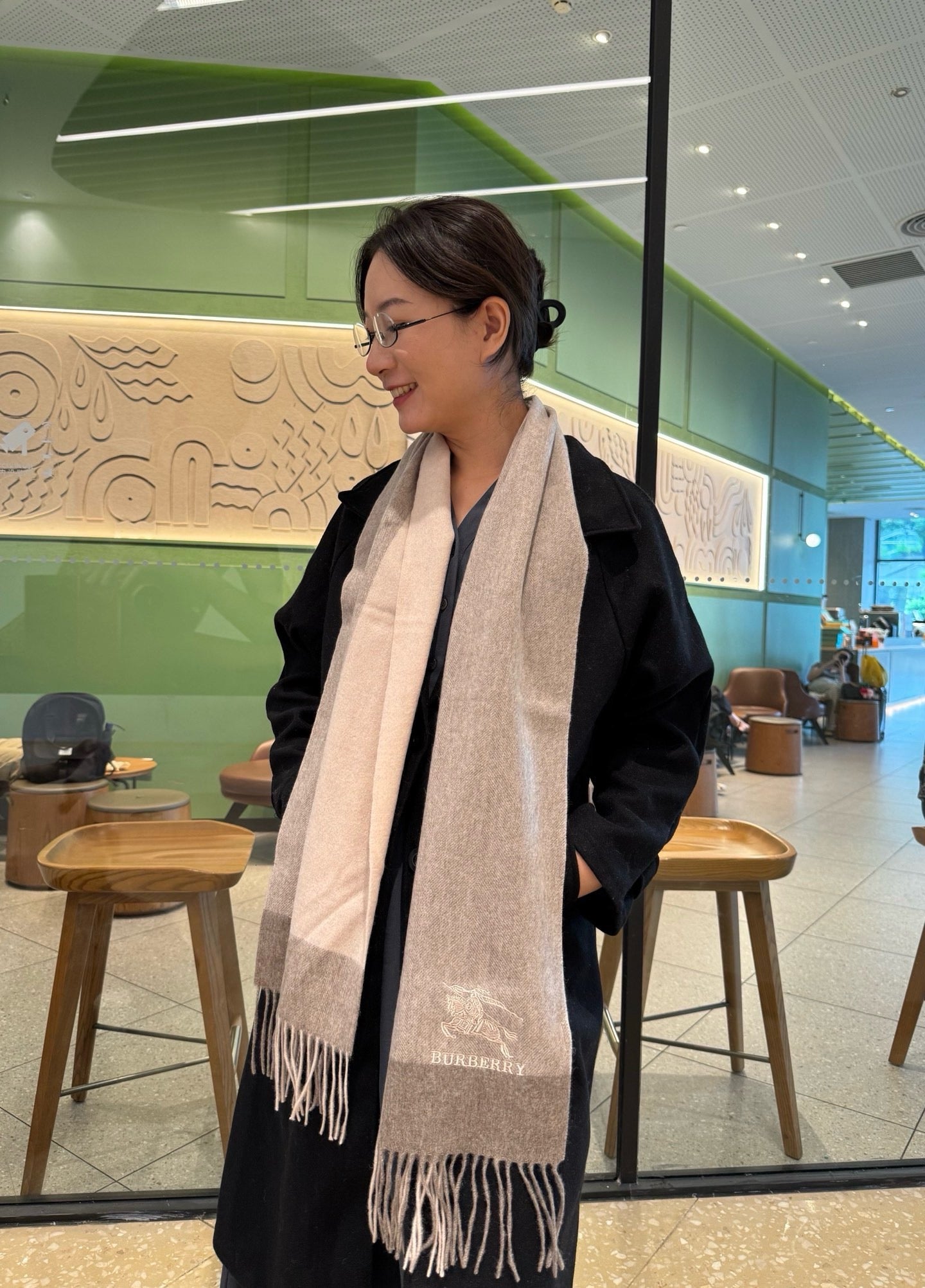 Brown and Blue Scarf