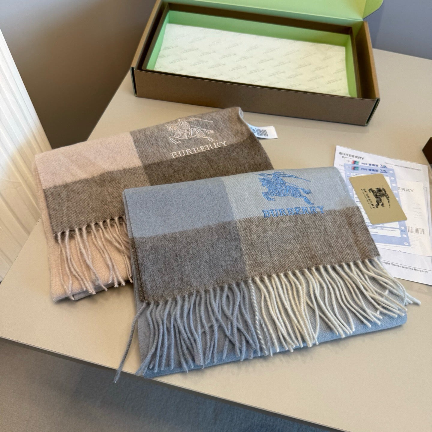 Brown and Blue Scarf