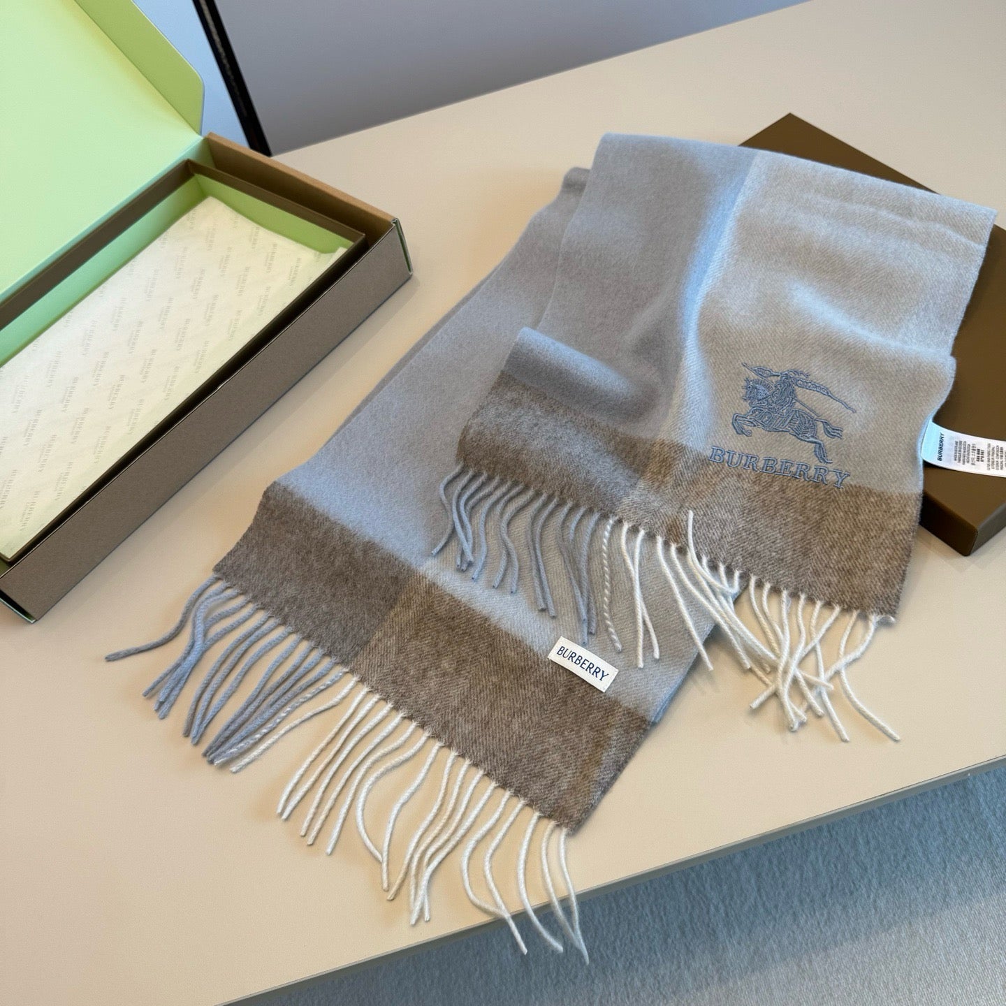 Brown and Blue Scarf