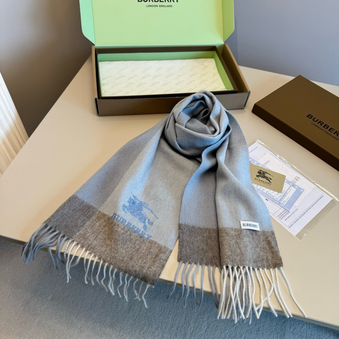 Brown and Blue Scarf